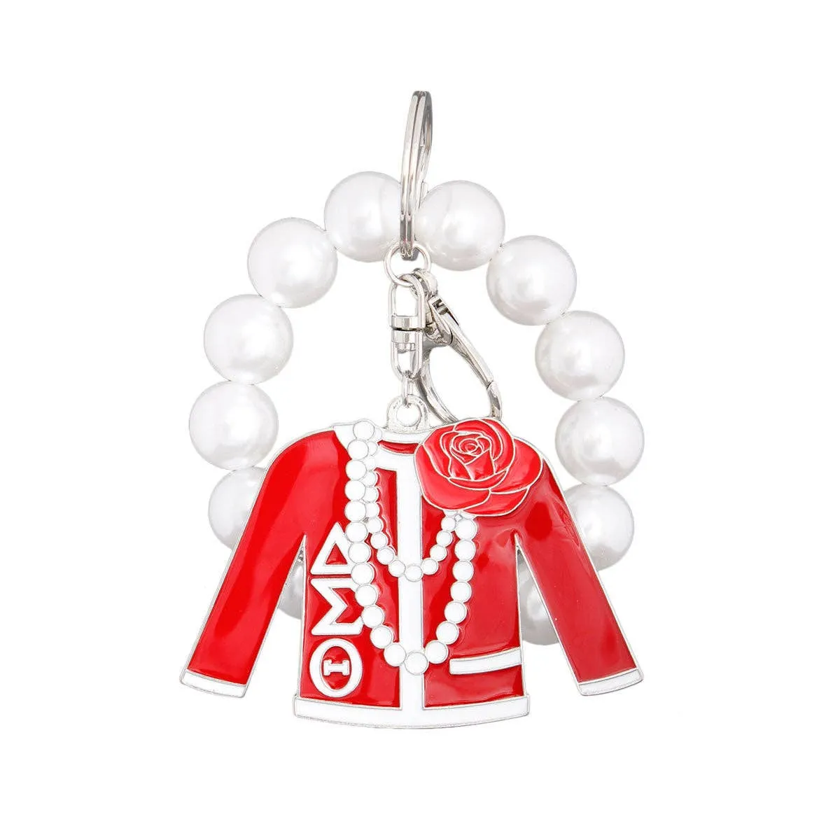 Delta Sigma Theta DST Inspired Sweater Red and White Sorority Keychain - Purse Charm