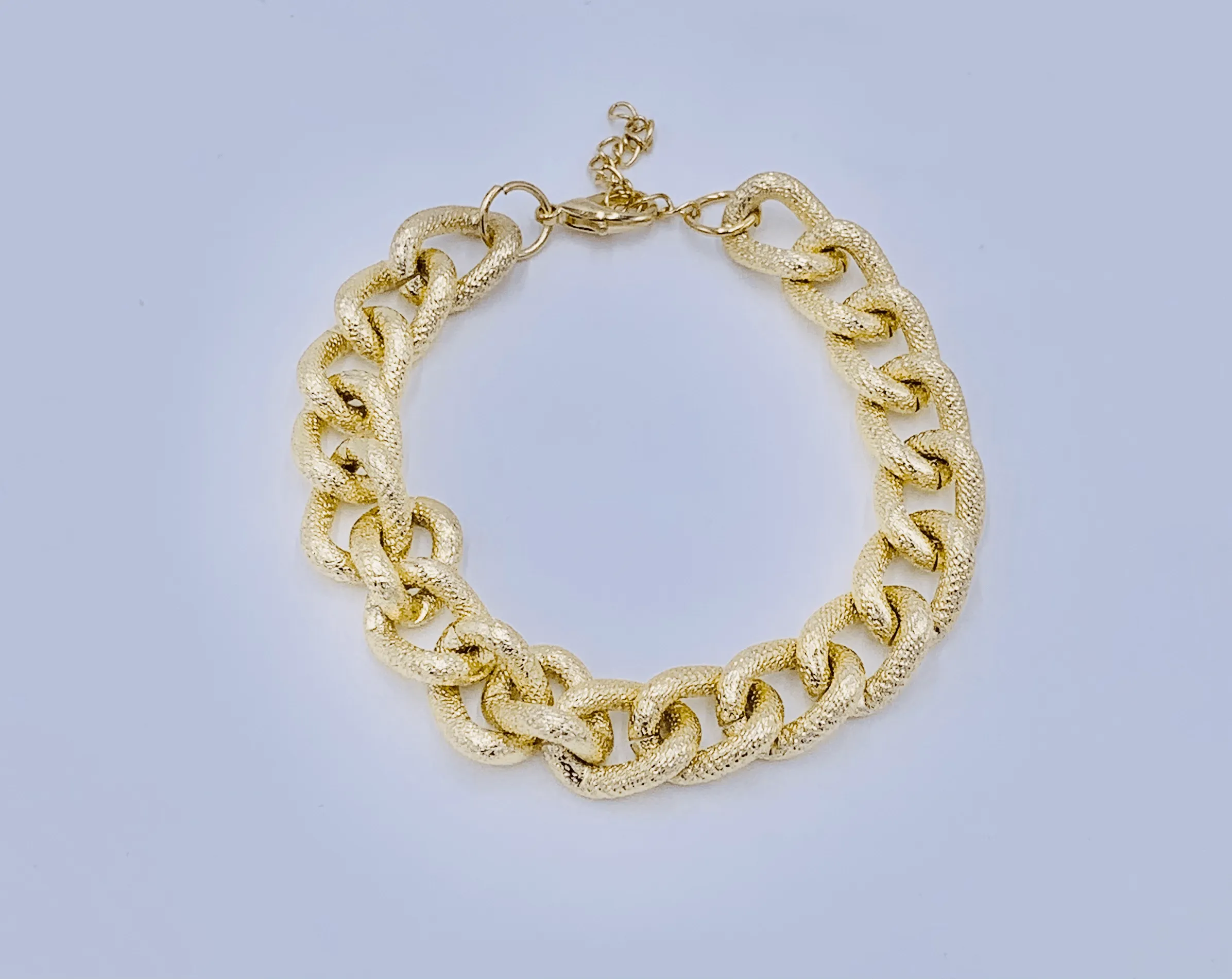 Gold Tone Chunky Chain Anklet