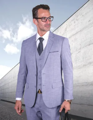 LAZARO SKY BLUE SLIM FIT 3 PC SUIT
