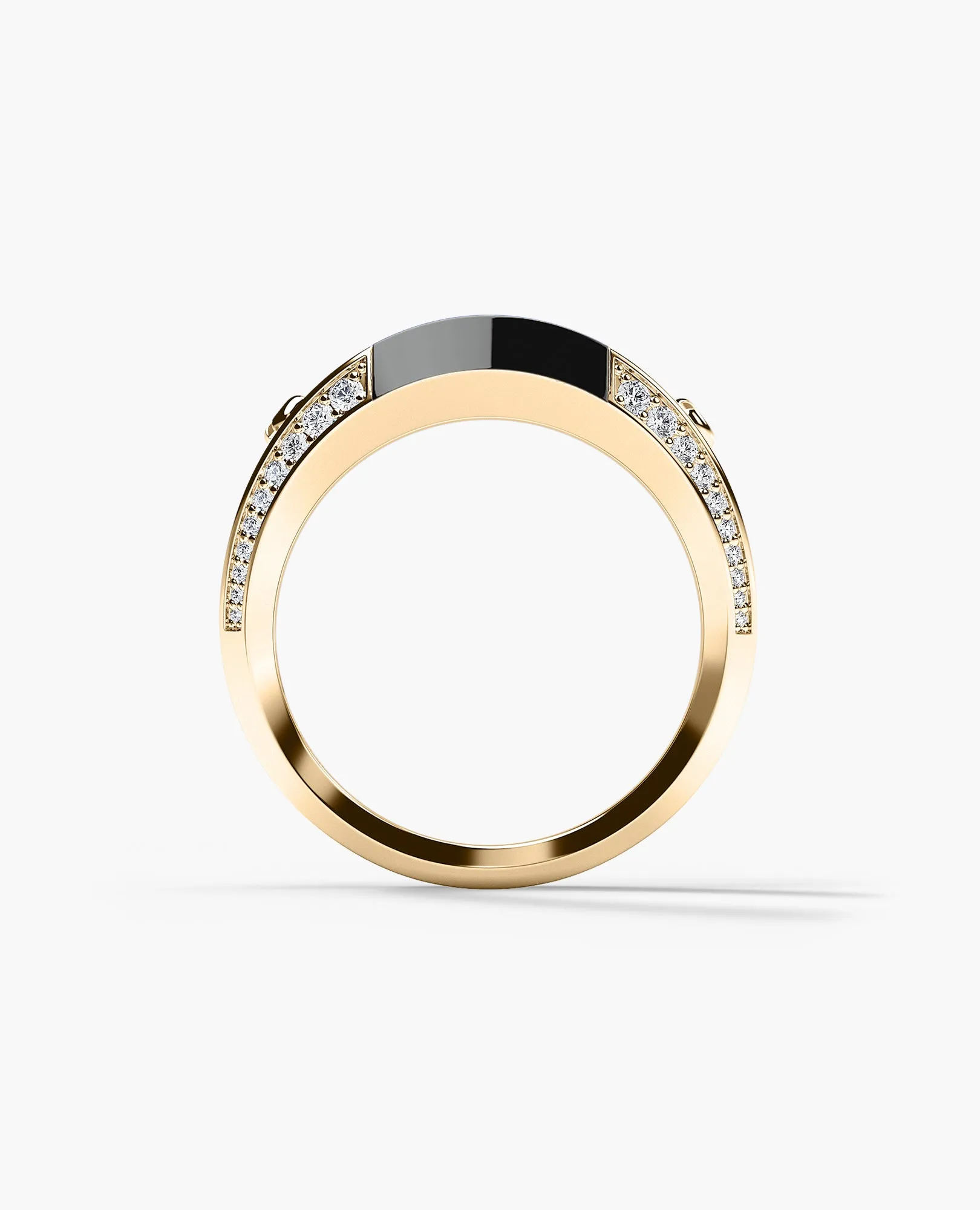 MONTANA Gold Signet Ring with 1.25ct Black Onyx and Diamonds