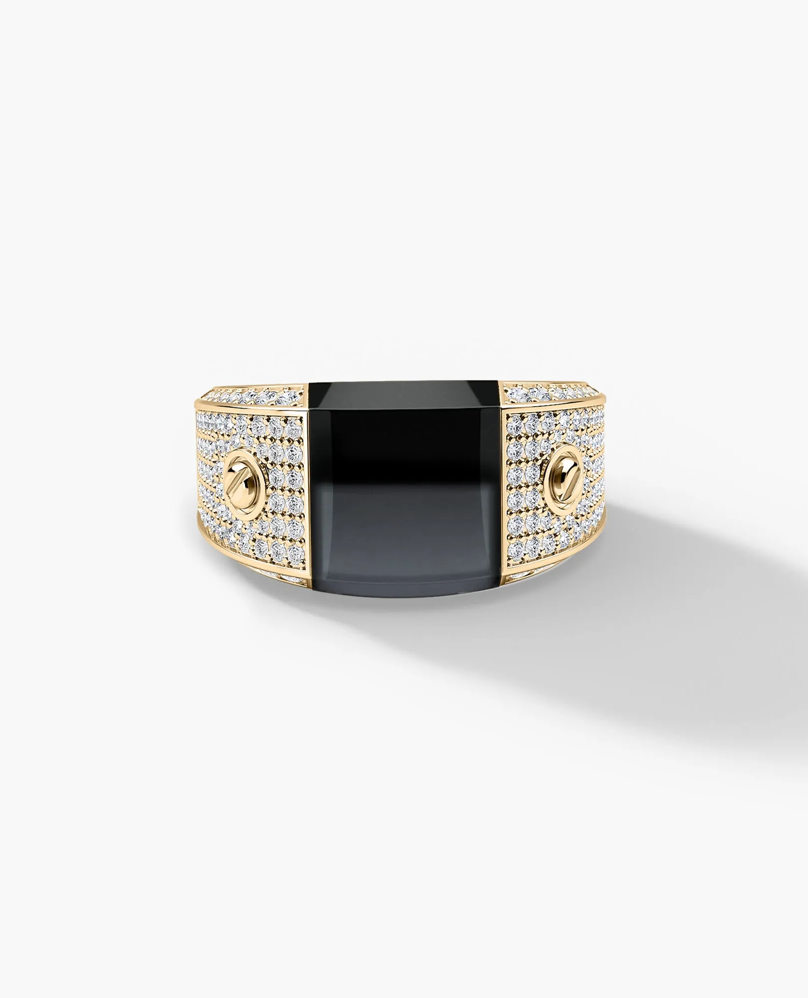 MONTANA Gold Signet Ring with 1.25ct Black Onyx and Diamonds