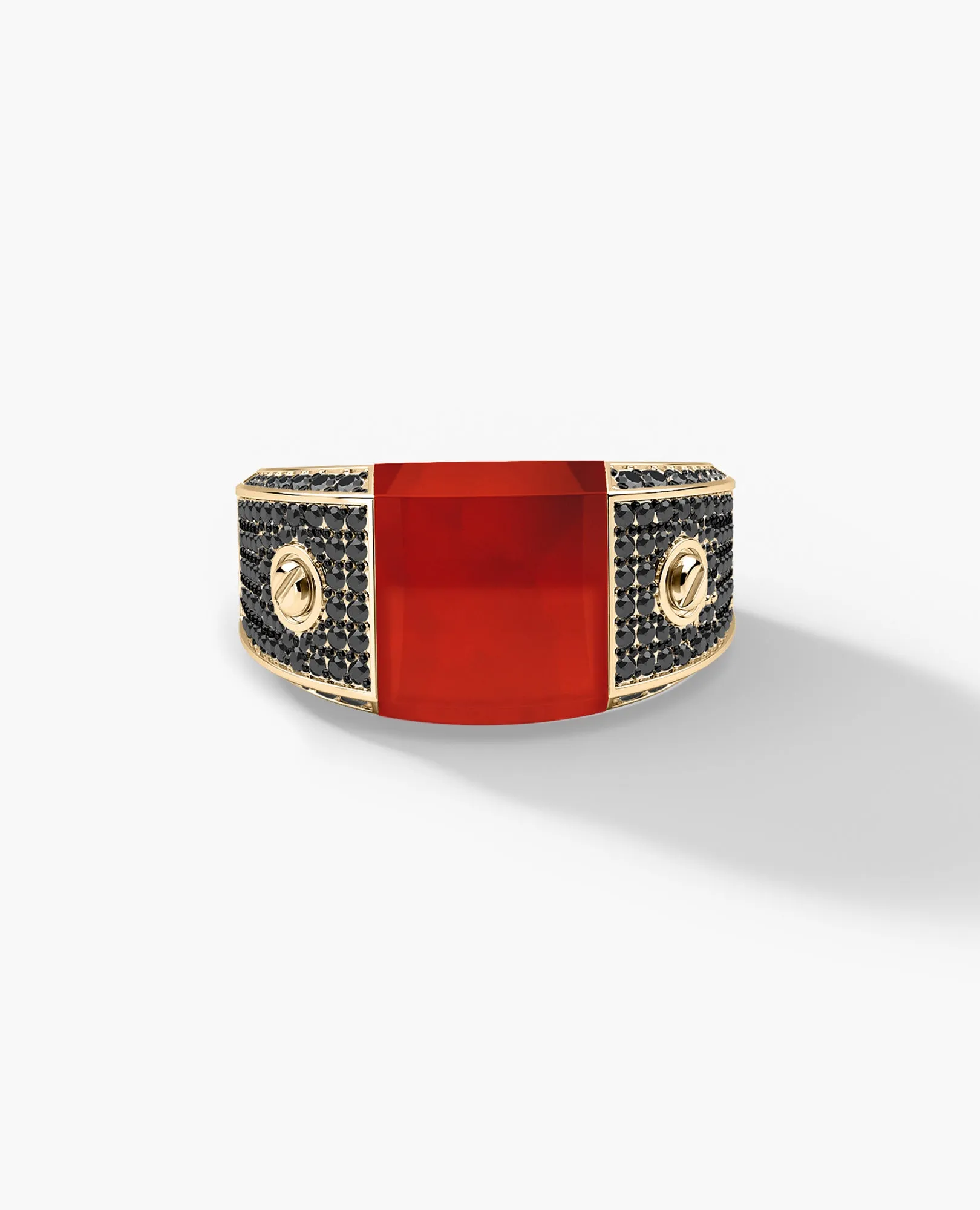 MONTANA Gold Signet Ring with 1.25ct Carnelian and Black Diamonds