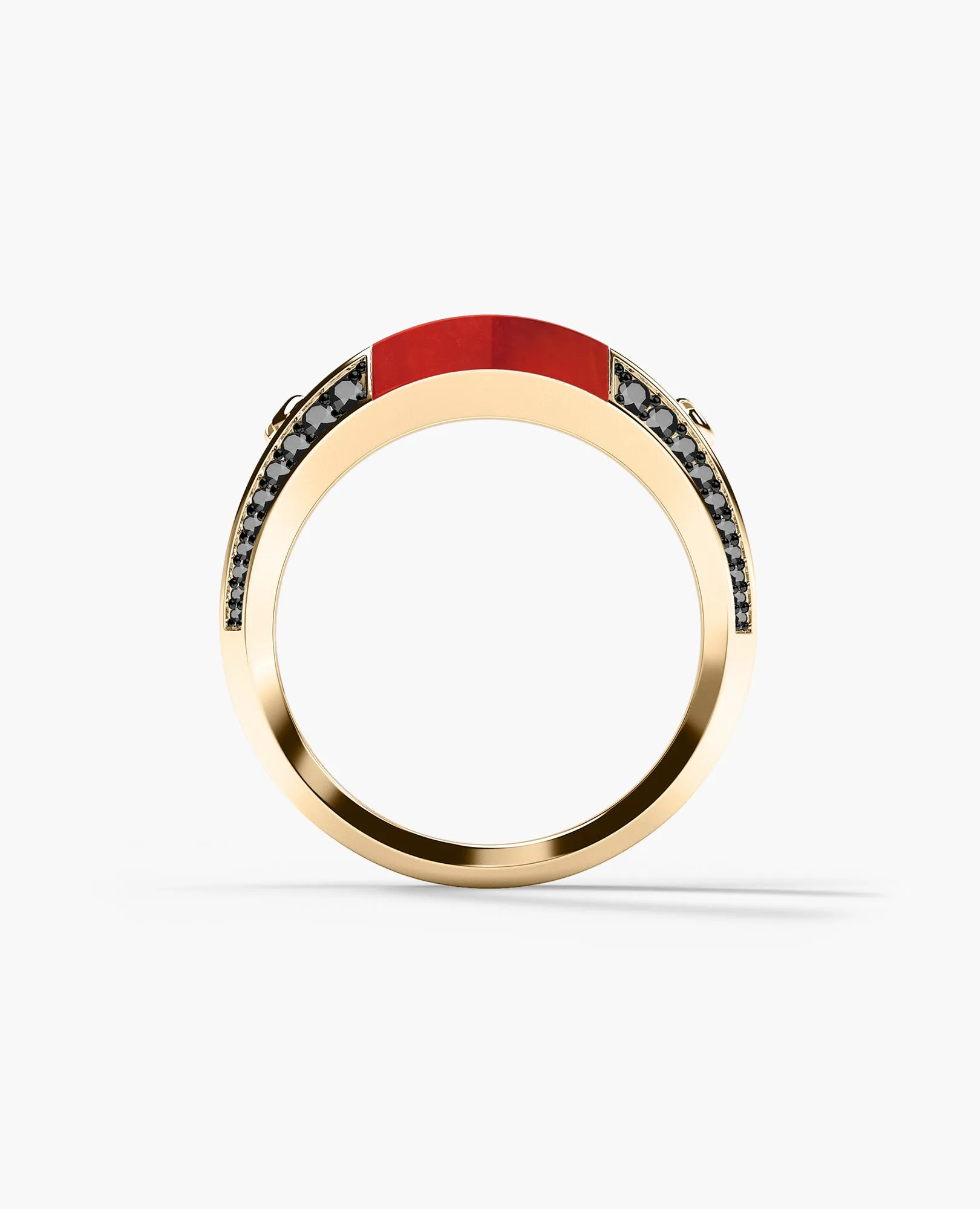 MONTANA Gold Signet Ring with 1.25ct Carnelian and Black Diamonds