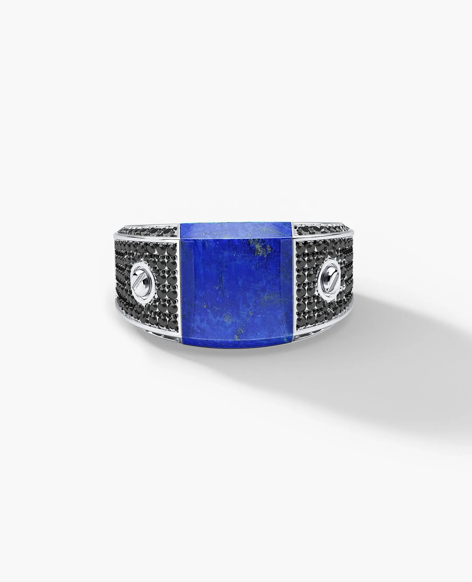 MONTANA Gold Signet Ring with 1.25ct Lapis and Black Diamonds