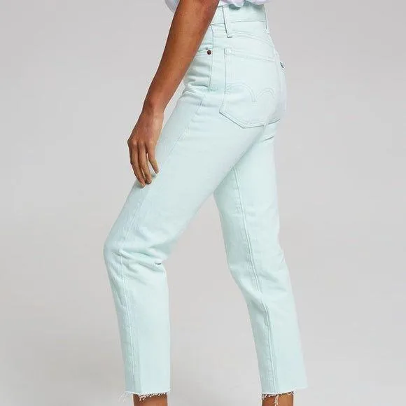 NWT - Levis 'Wedgie Fit' Pastel Mint High Rise Tapered Jeans -Size 26