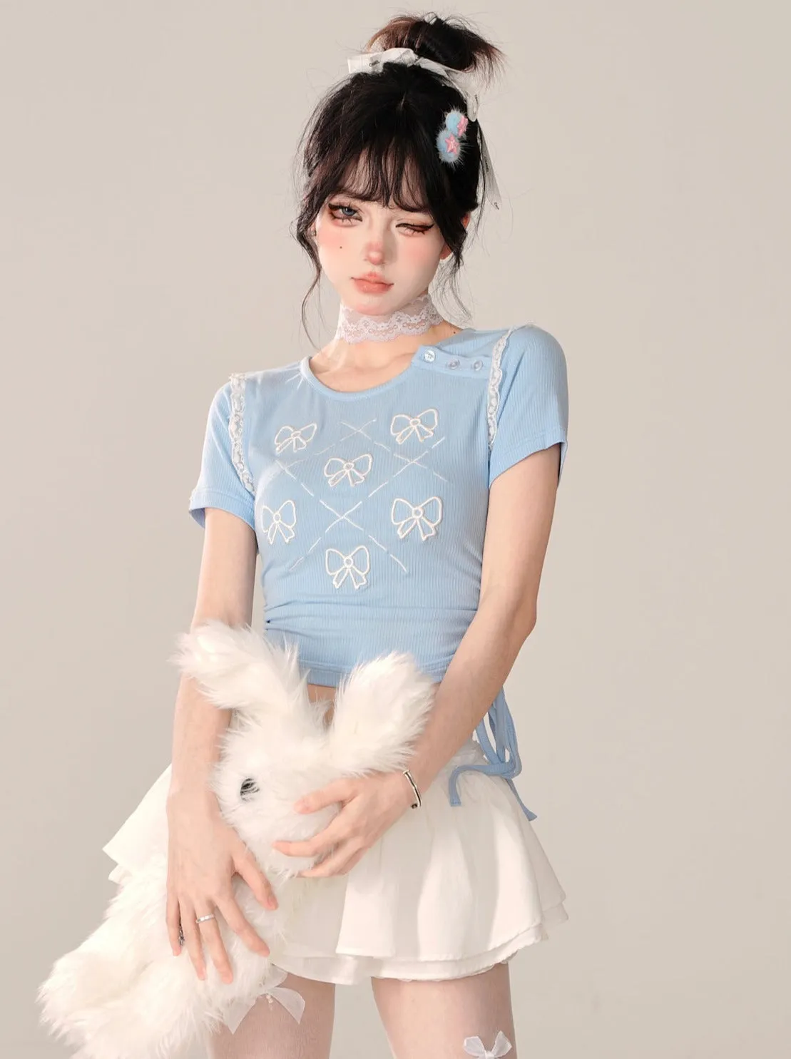 Ribbon Short Fit Sweet Slim Top
