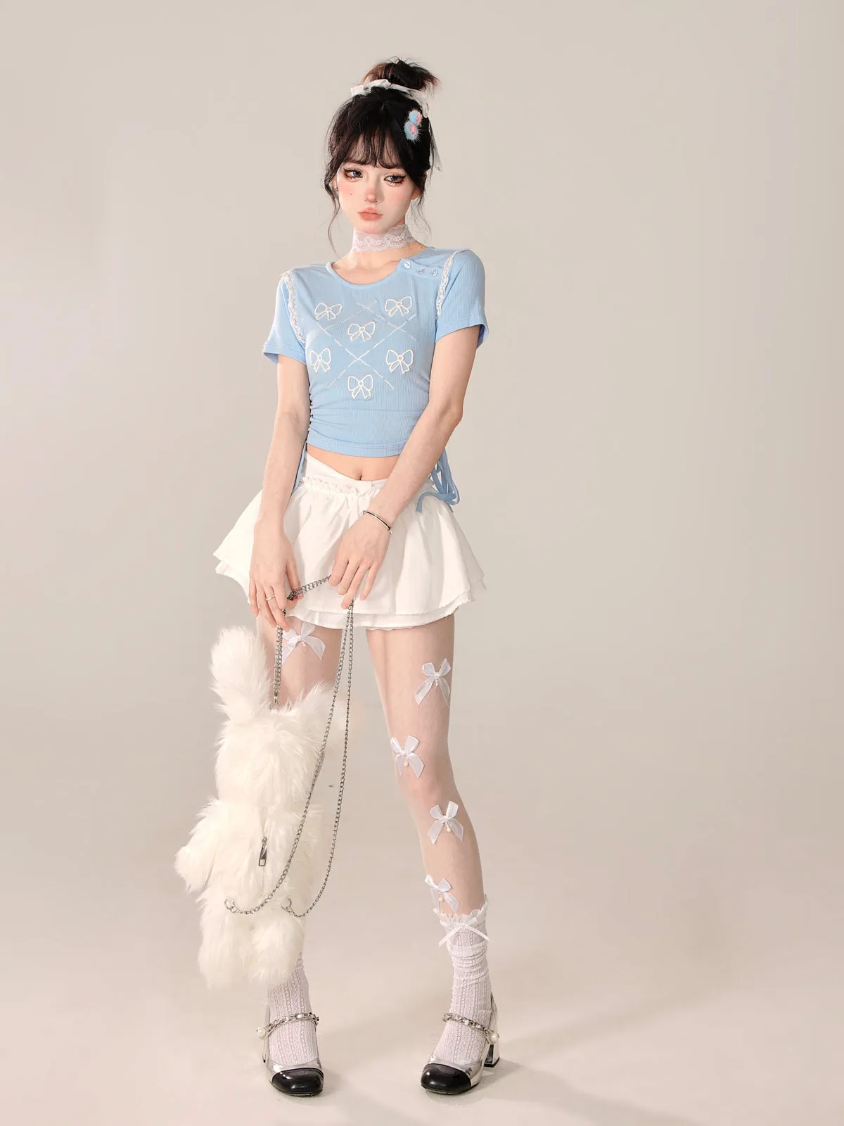 Ribbon Short Fit Sweet Slim Top