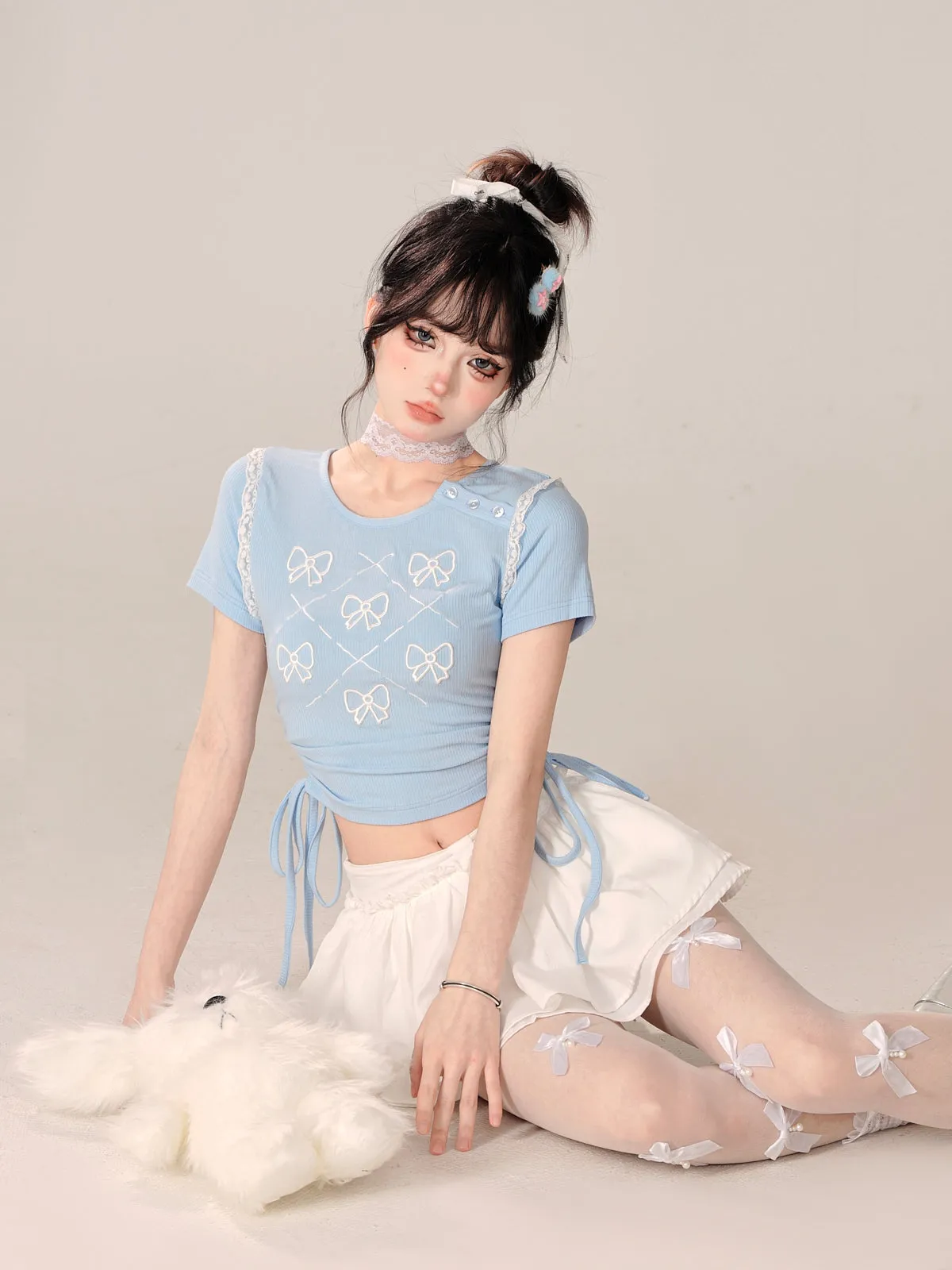 Ribbon Short Fit Sweet Slim Top