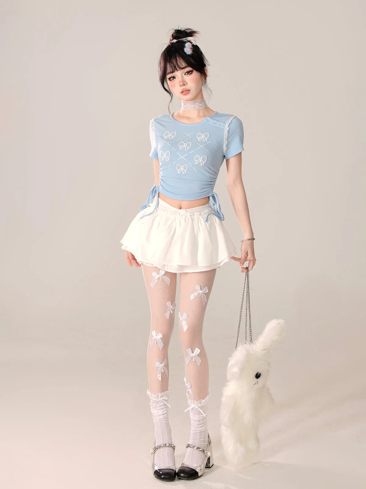 Ribbon Short Fit Sweet Slim Top