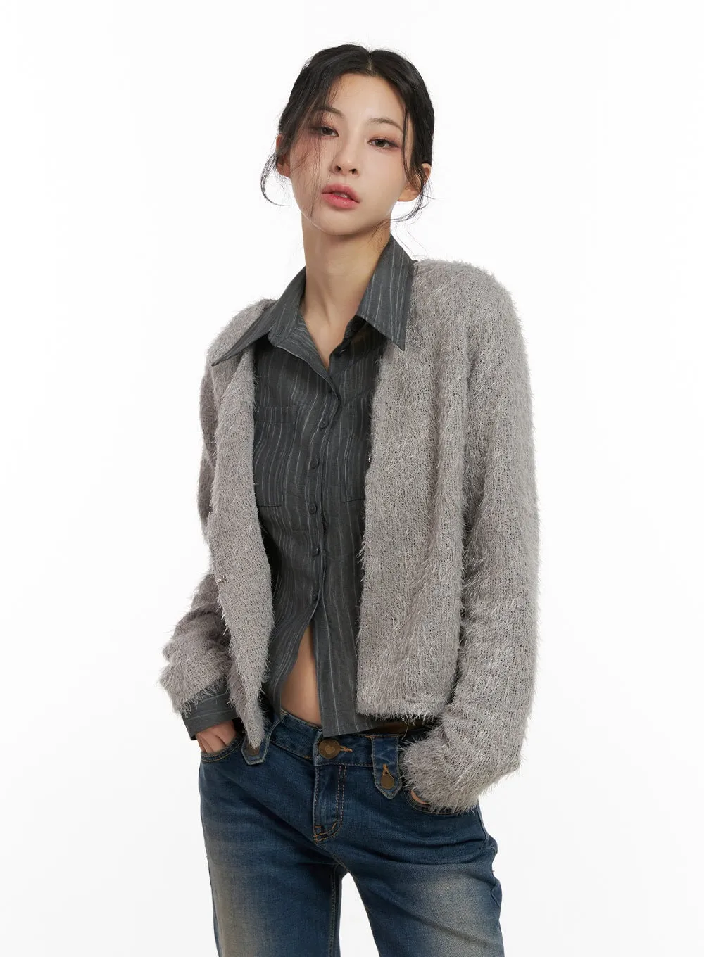 Slim-Fit Crop Cardigan CN416
