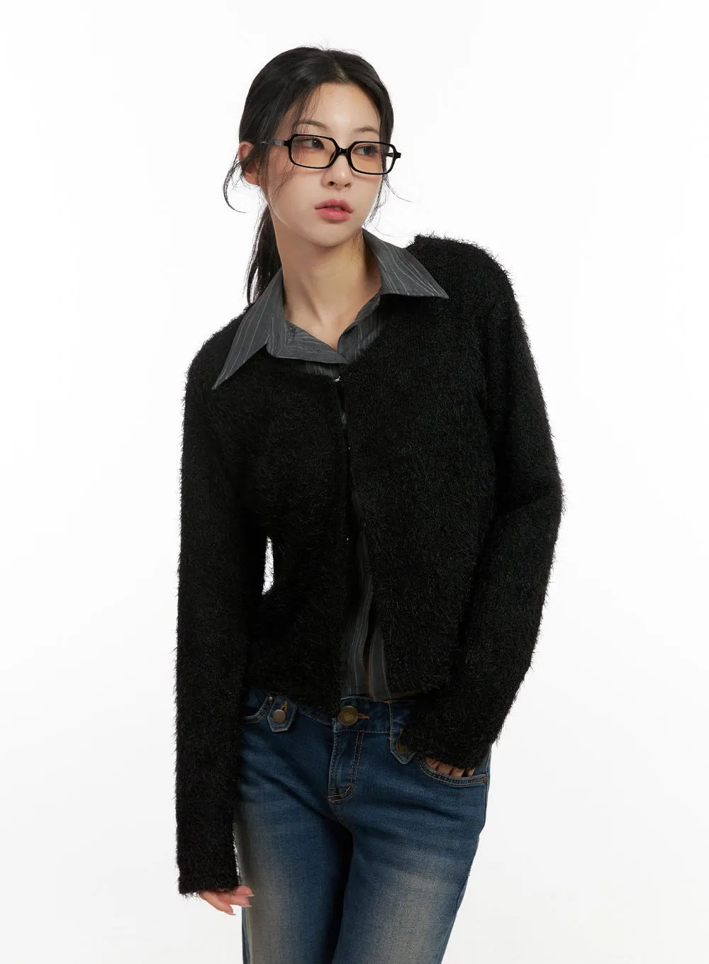 Slim-Fit Crop Cardigan CN416