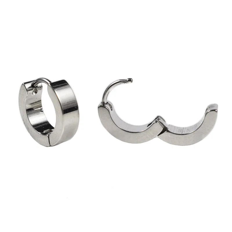 Steel Huggies Earrings 'Guzzi'