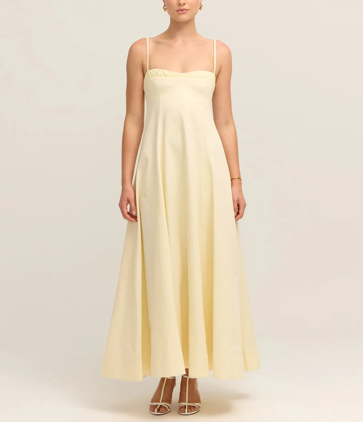 Theron Midi Dress in Butter