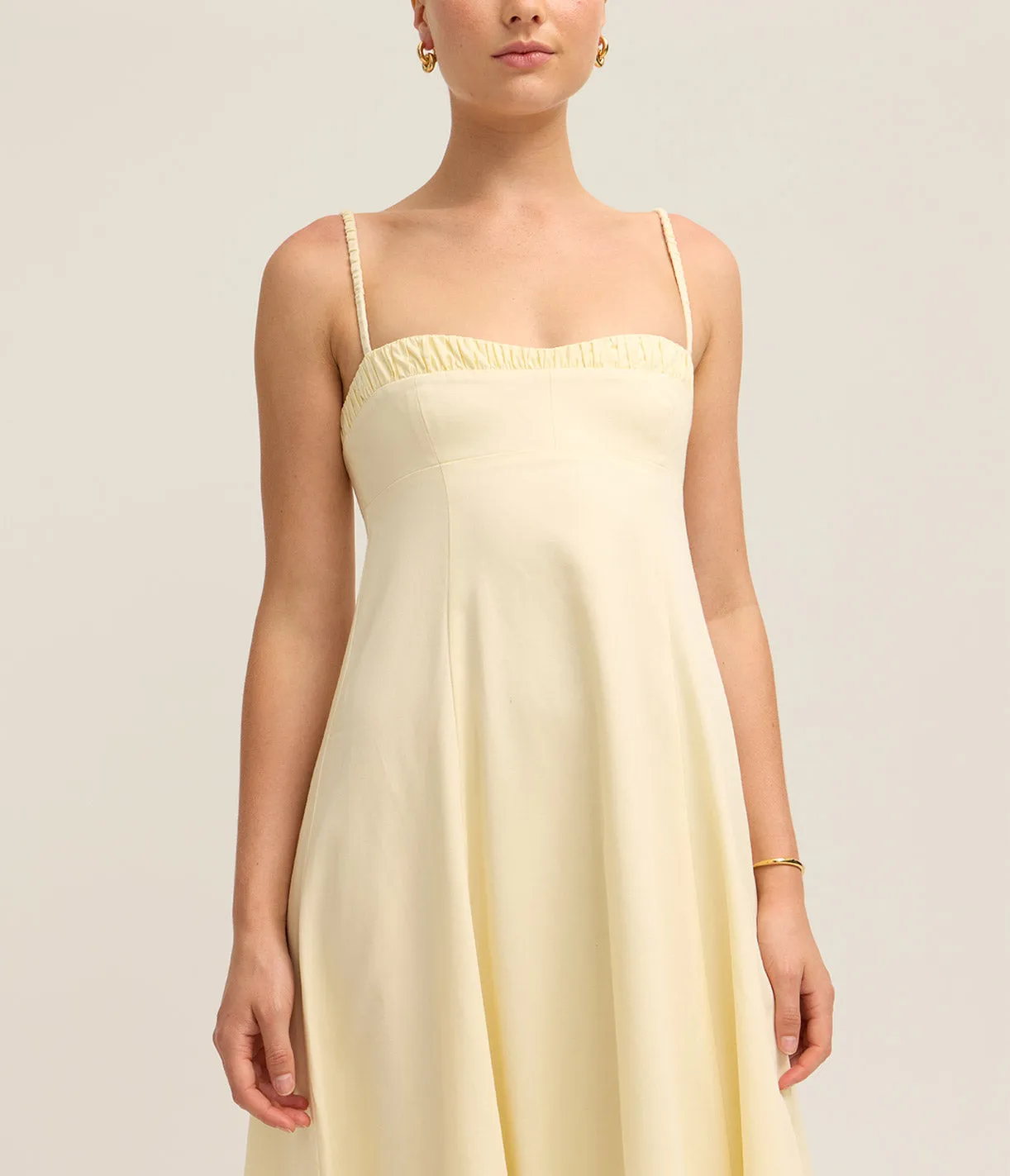 Theron Midi Dress in Butter